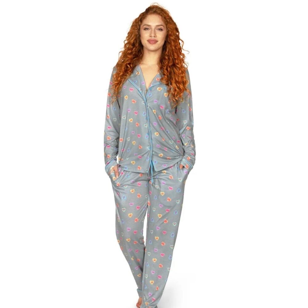 Tipsy Elves Candy Hearts Pajama Set NEW Oversized Valentine Lounge Set